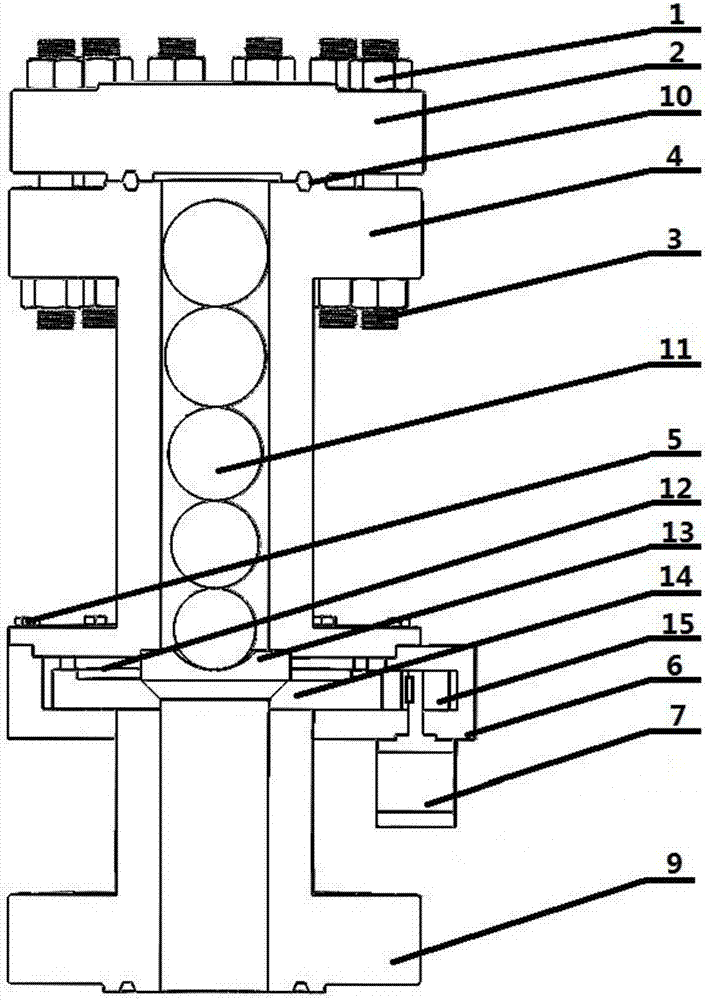 A horizontal well staged fracturing wellhead automatic ball thrower