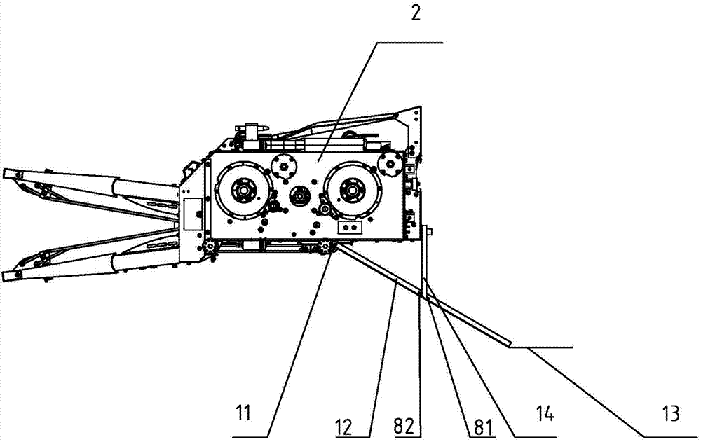 Walking side material-stopping device of cotton picker