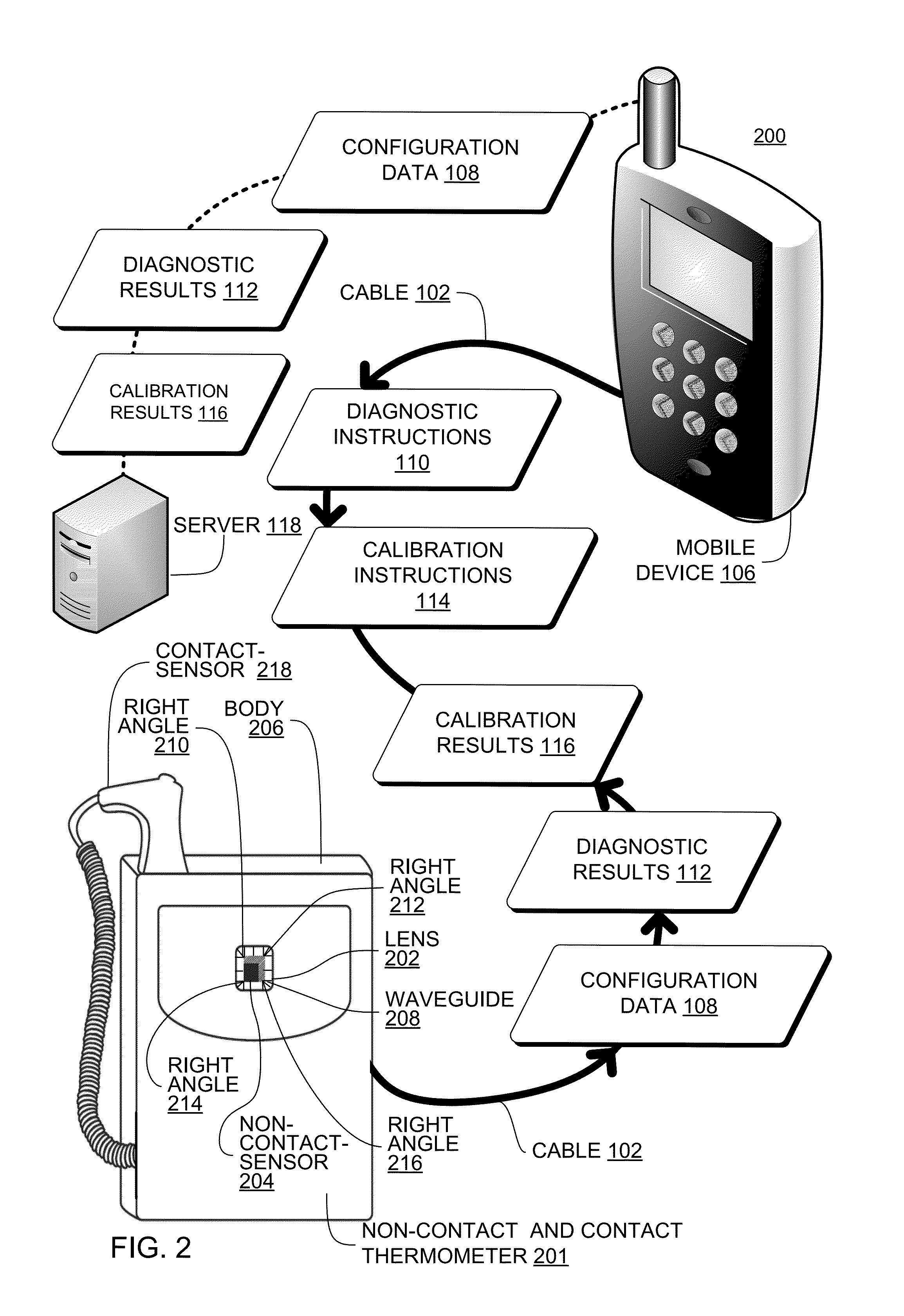 Calibration of a hand-held medical device by a mobile device