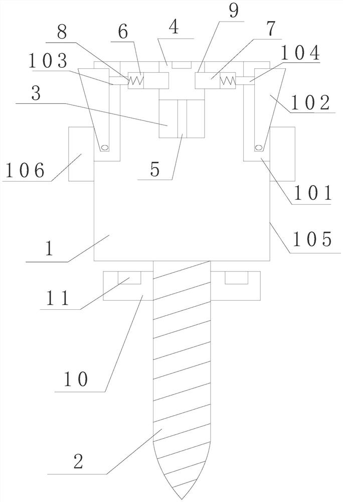 Fixed-torque connecting piece anti-knock buffering combined screw