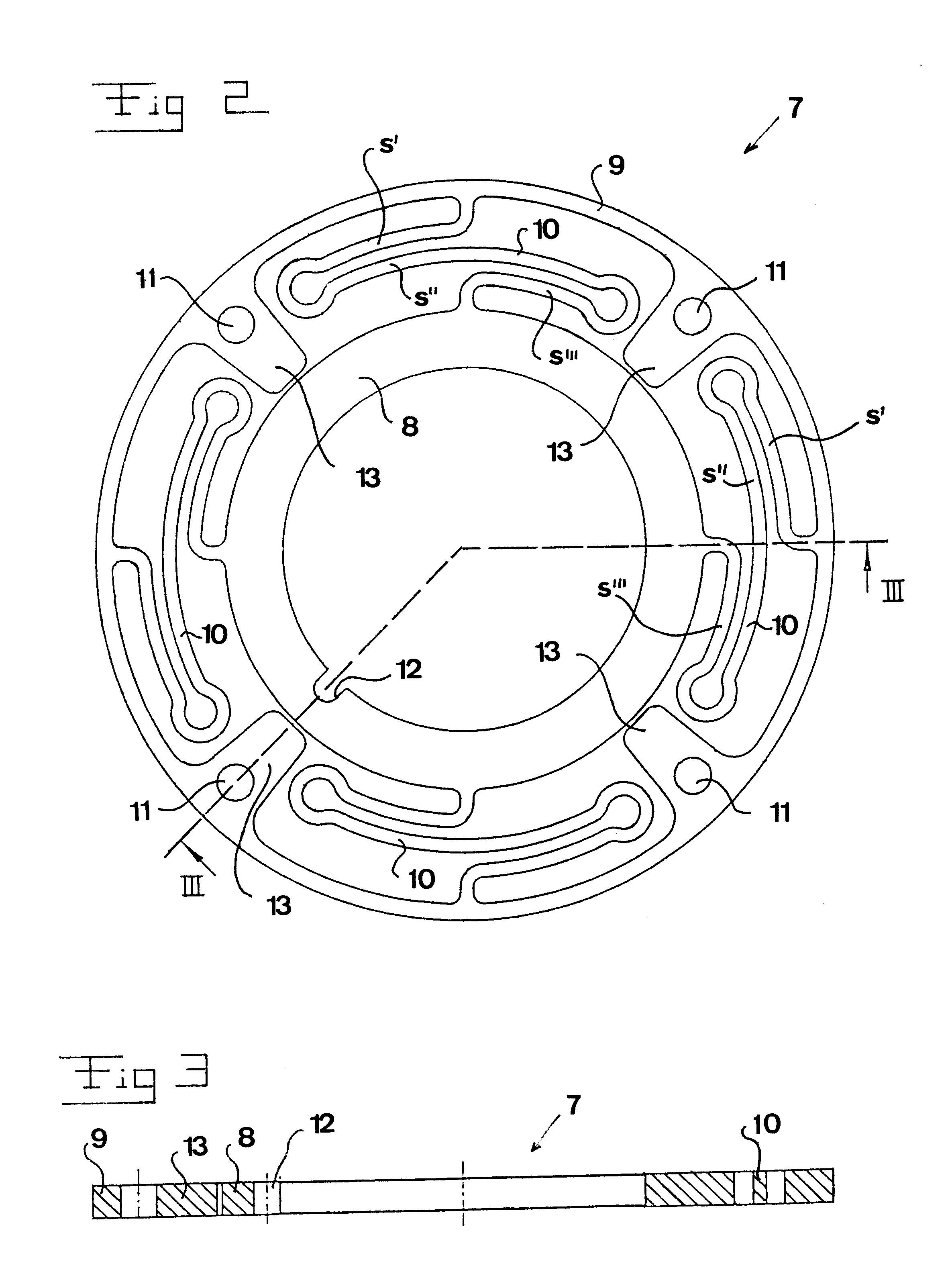 Flexible metal supporting device for a centrifugal separator