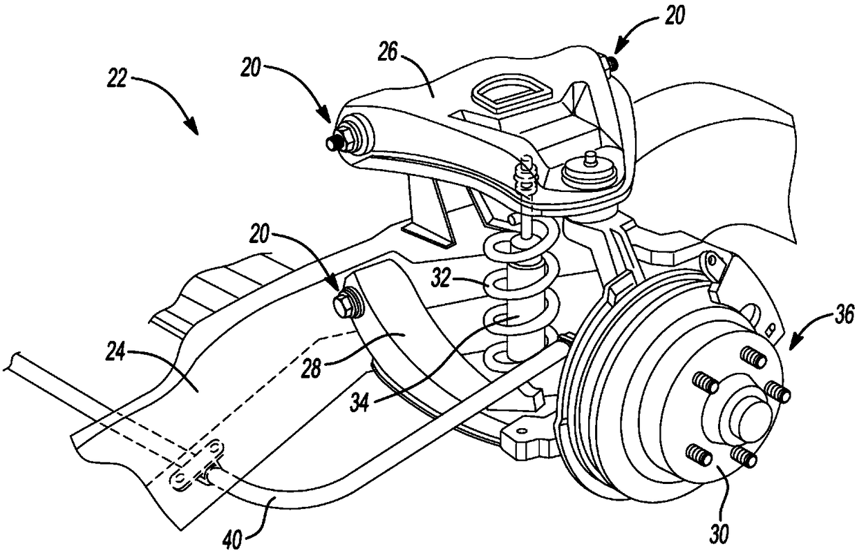 Vehicle suspension bushing assembly and method of assembling same