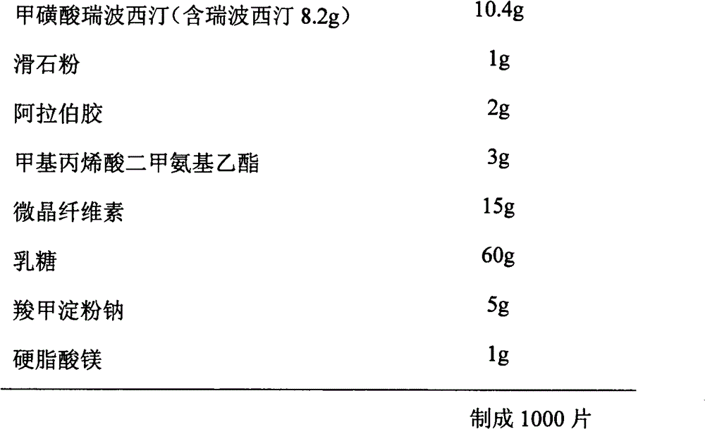 Reboxetine mesylate microencapsule tablet and preparation method thereof