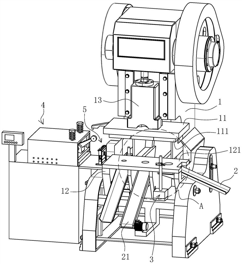 A self-distributing continuous die punching machine