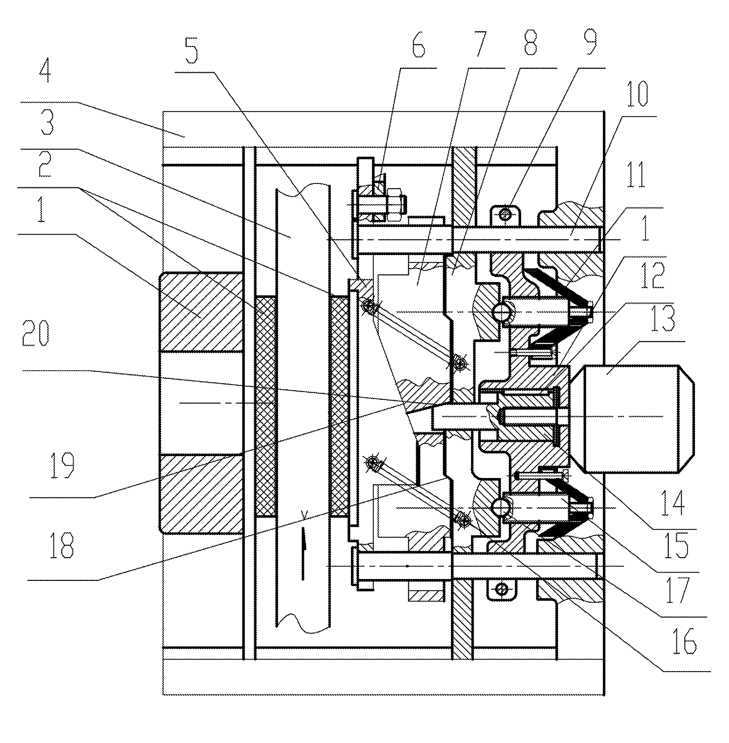 Single-Side Double-Inclined-Surface Disc-Type Brake