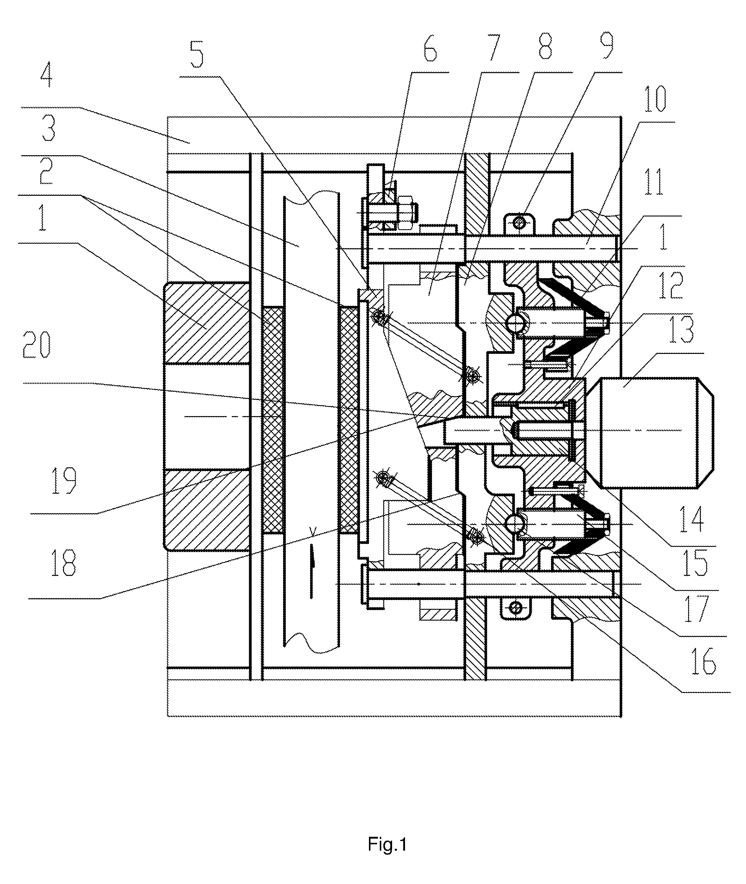 Single-Side Double-Inclined-Surface Disc-Type Brake