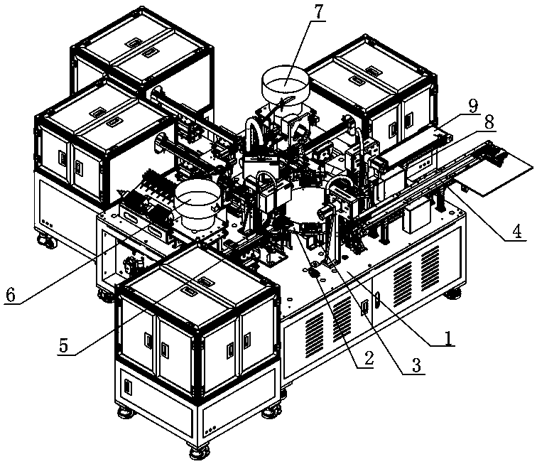 Automatic assembling machine for buckle handles