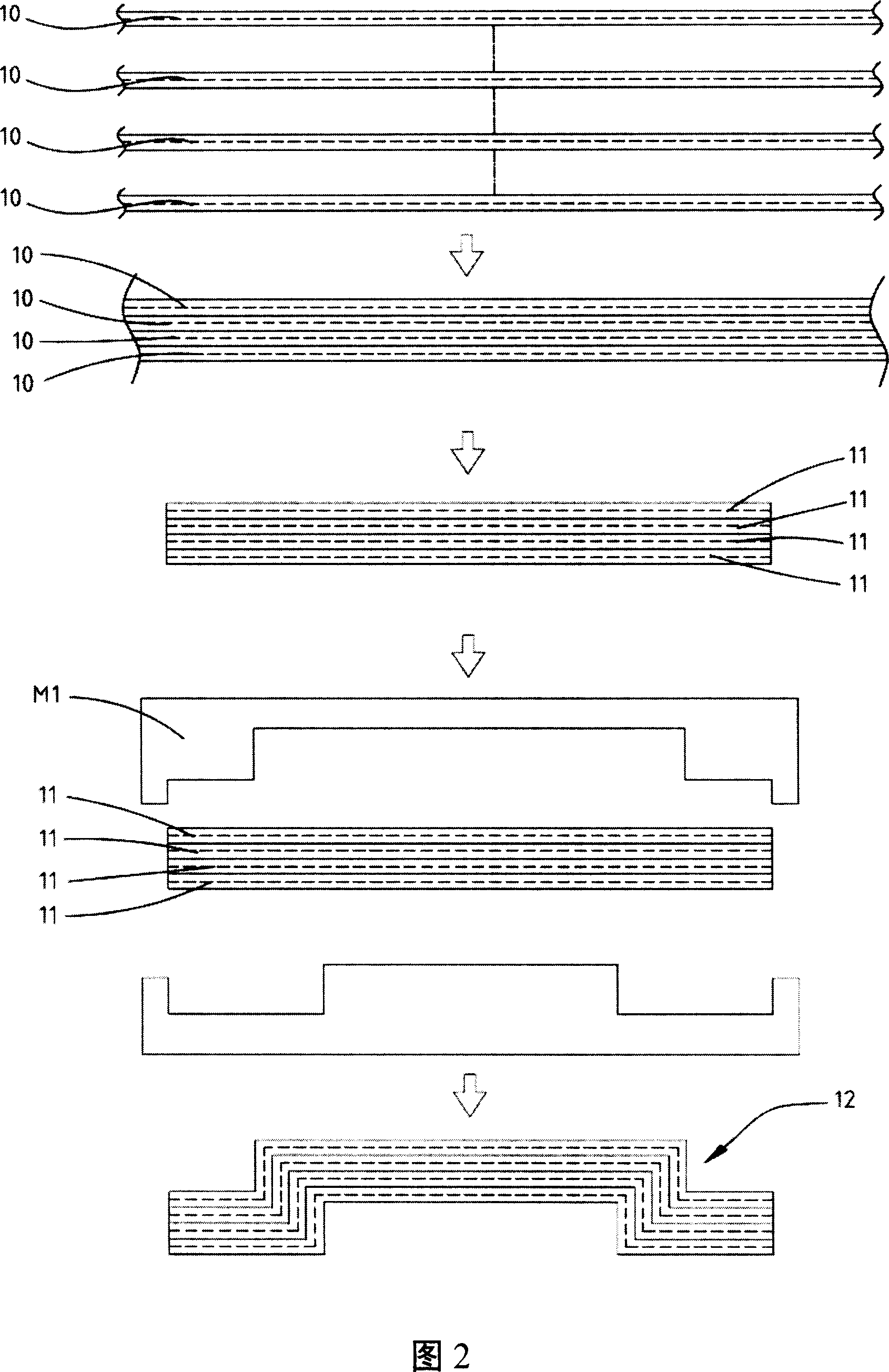 Method for manufacturing casing with textile fiber grain
