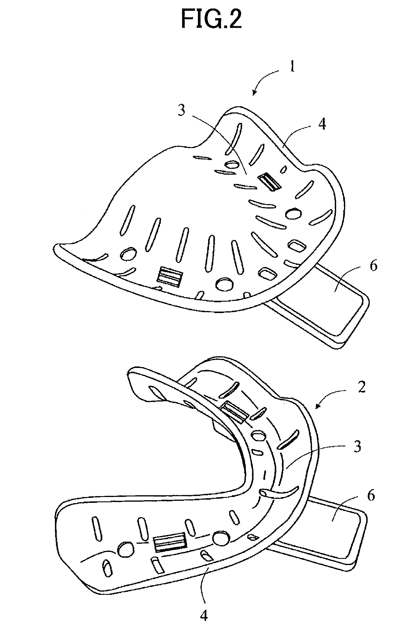 Impression tray set for edentulous jaw