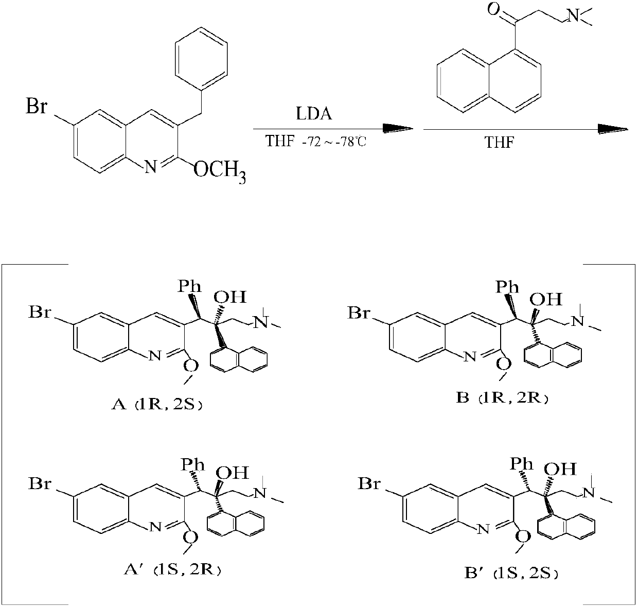 Method for preparing (1R, 2S)-bedaquiline and (1S, 2R)-bedaquiline