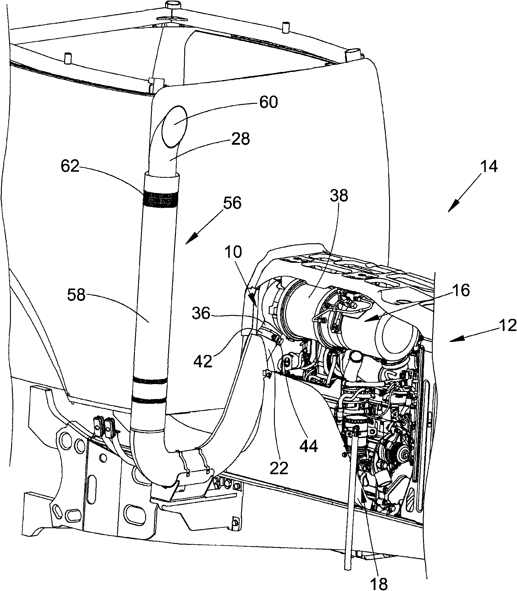 Device for cooling an exhaust gas flow emitting from a particulate filter