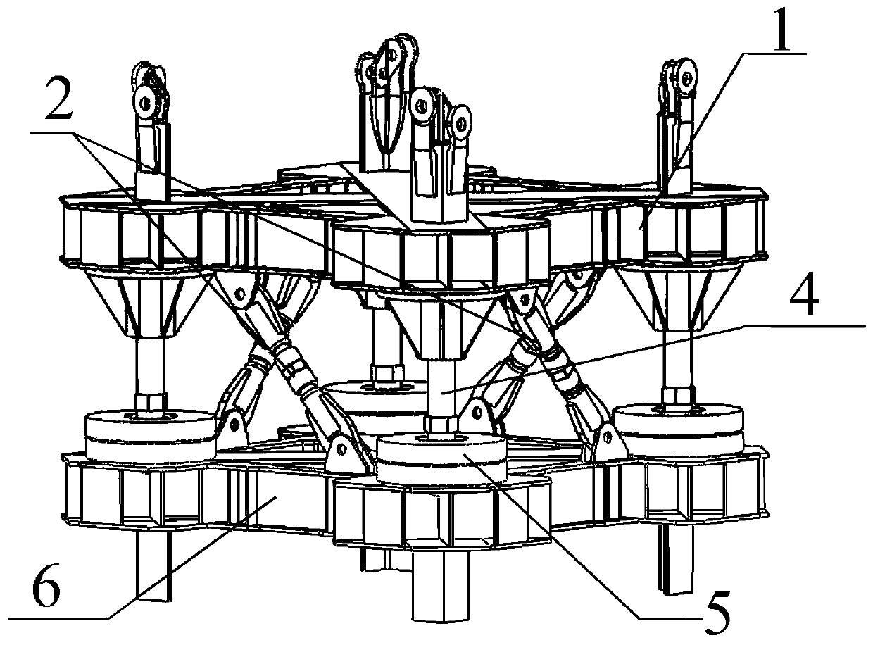 Leveling device and method for tilt of tower body after installation of tower-type crane