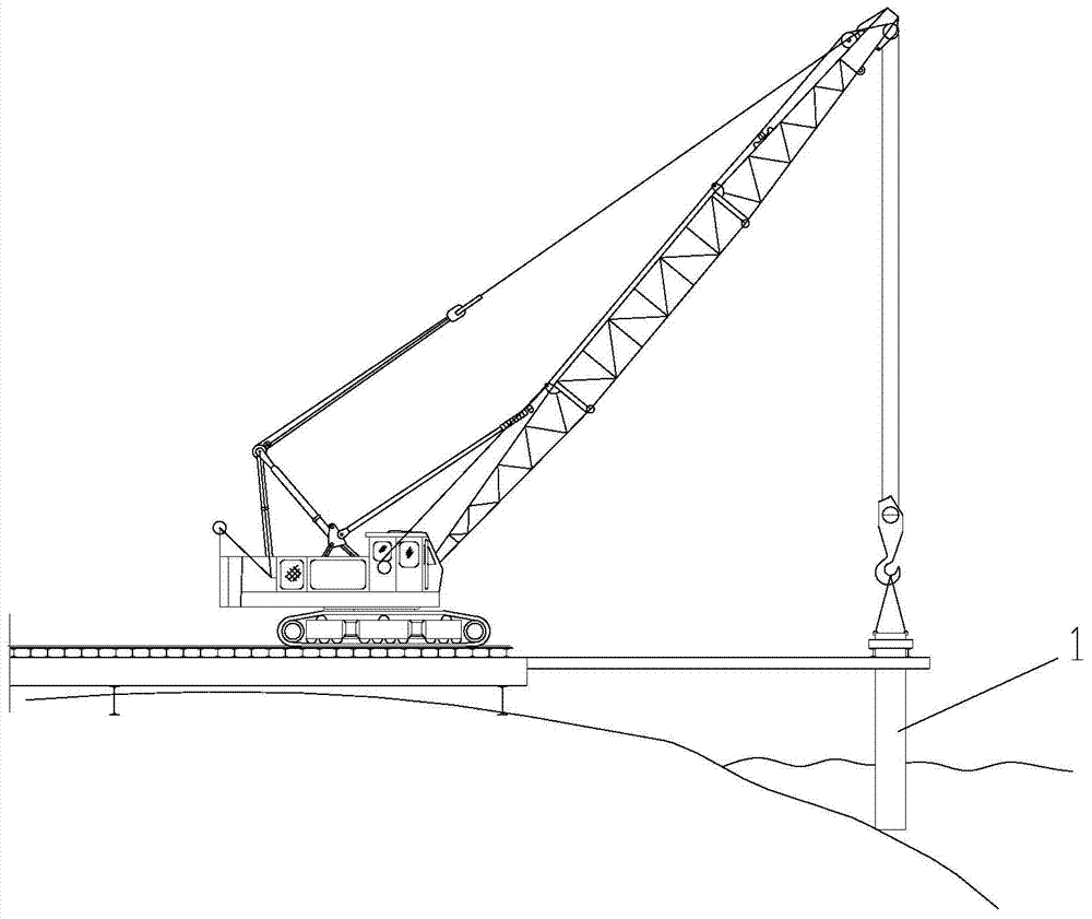 Construction method of pipe-anchor rock for section steel trestle bridge