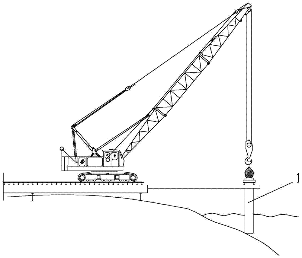 Construction method of pipe-anchor rock for section steel trestle bridge