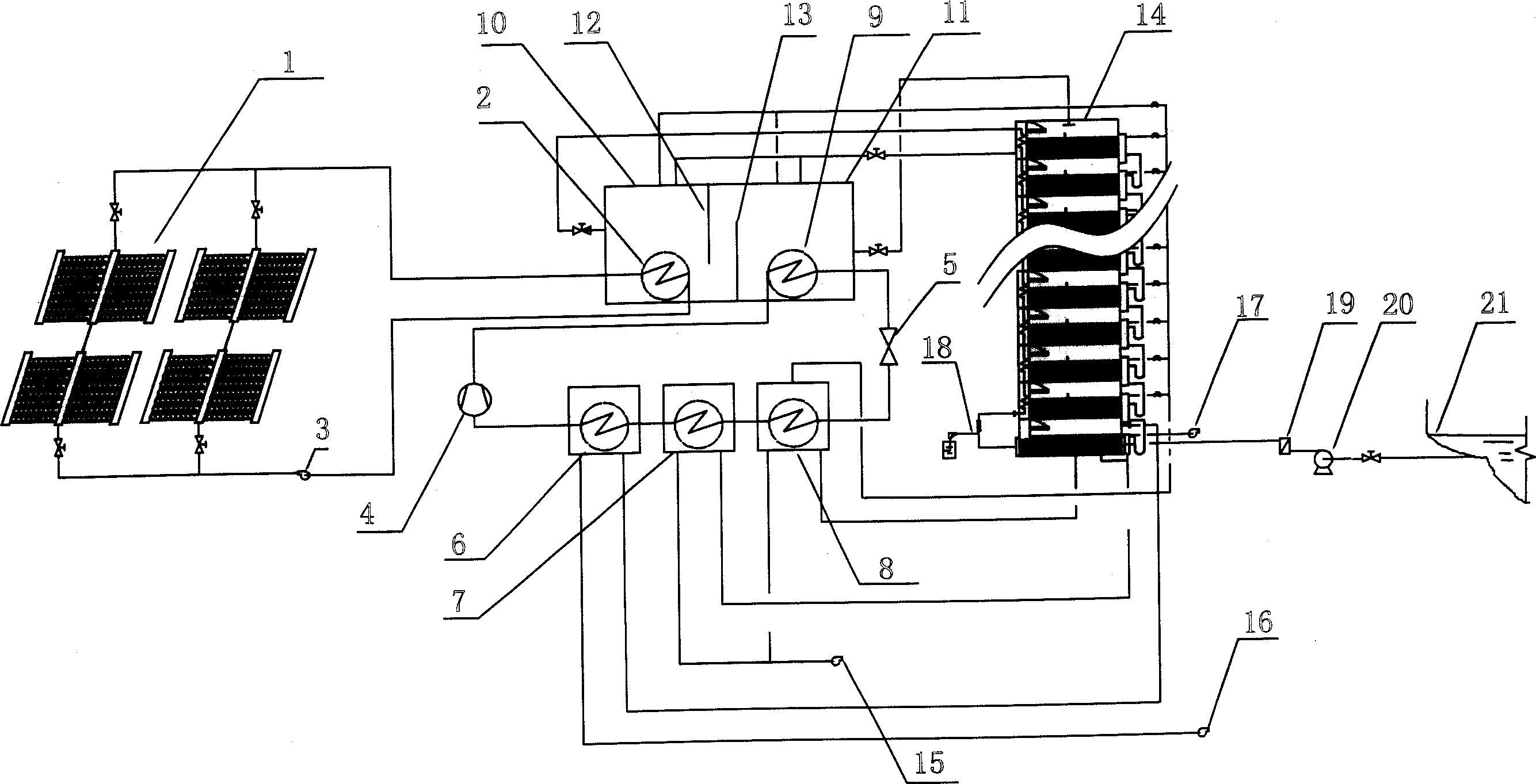 Apparatus of combined solar energy heat pump for desaltination of sea water