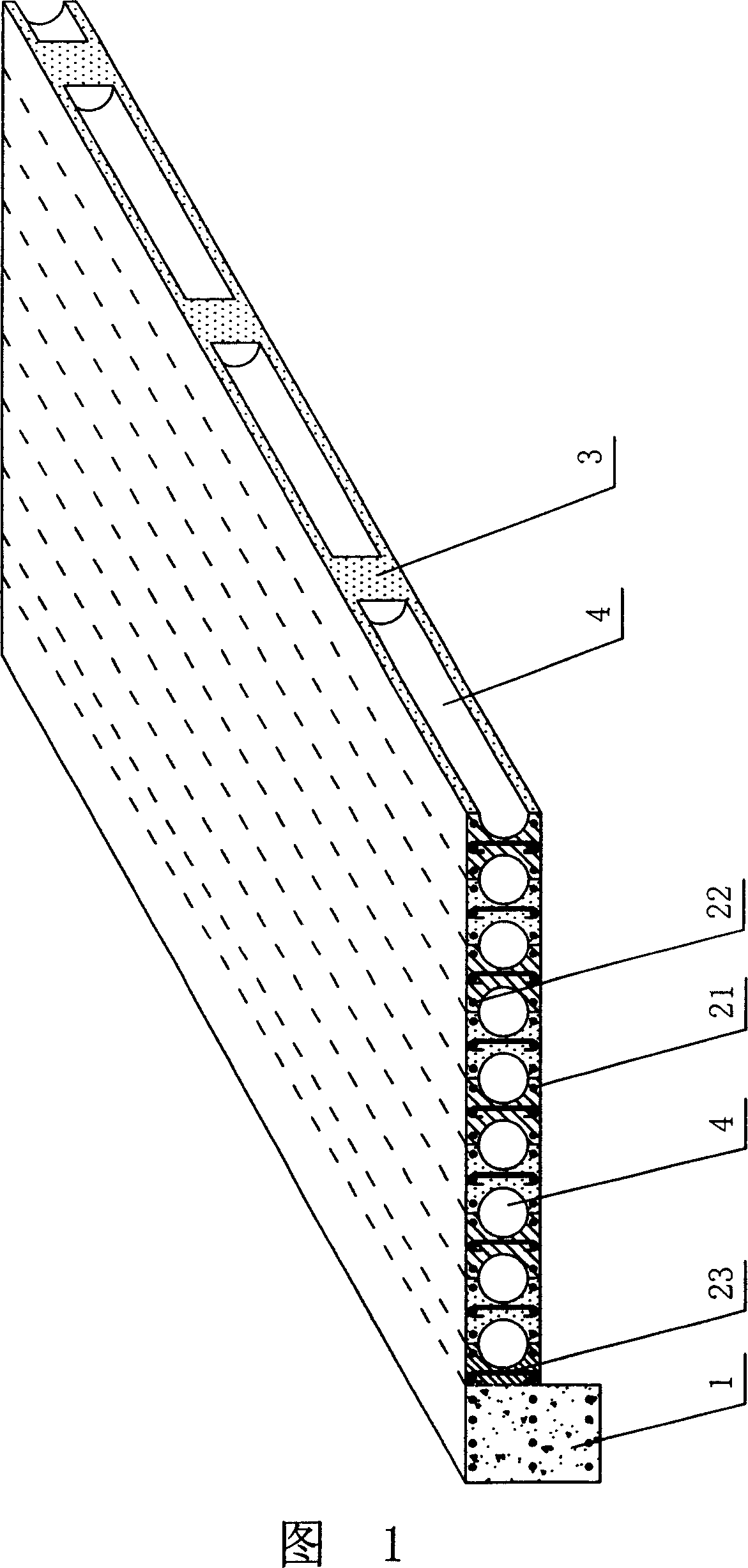 Cast-in-situ reinforced concrete hollow slab and construction method thereof