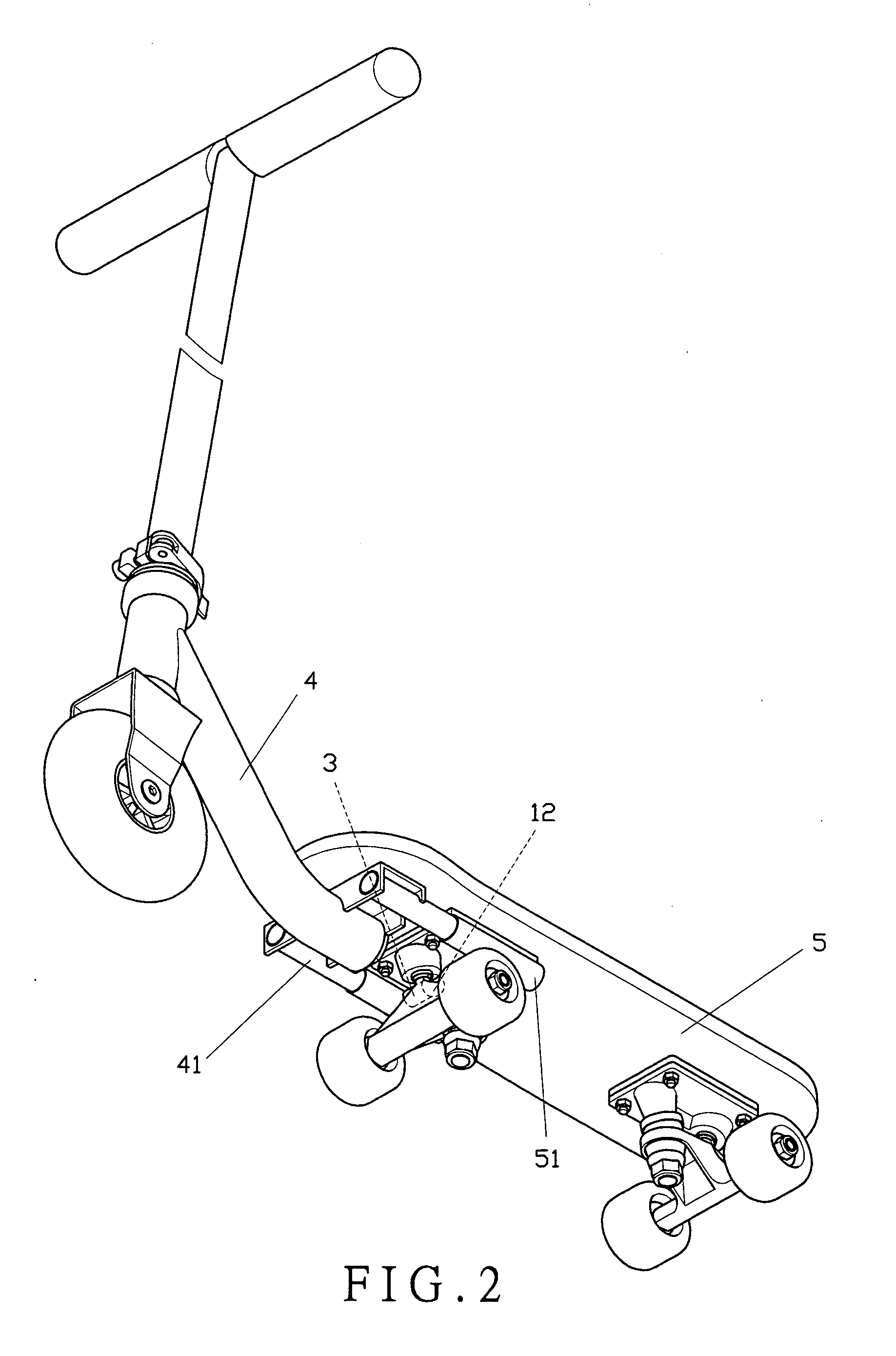 Fastening structure for a scooter