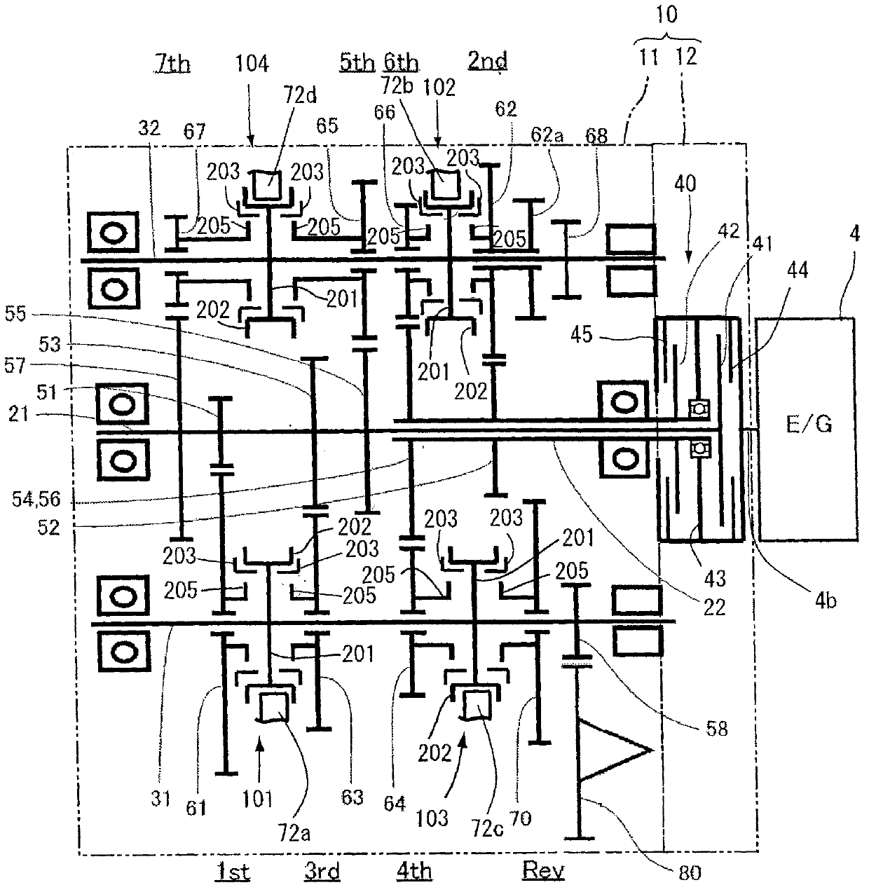 Dual-clutch automatic transmission and transmission control method thereof