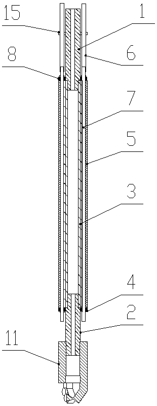 Downward drilling plugging-while-drilling type slag discharging device and method