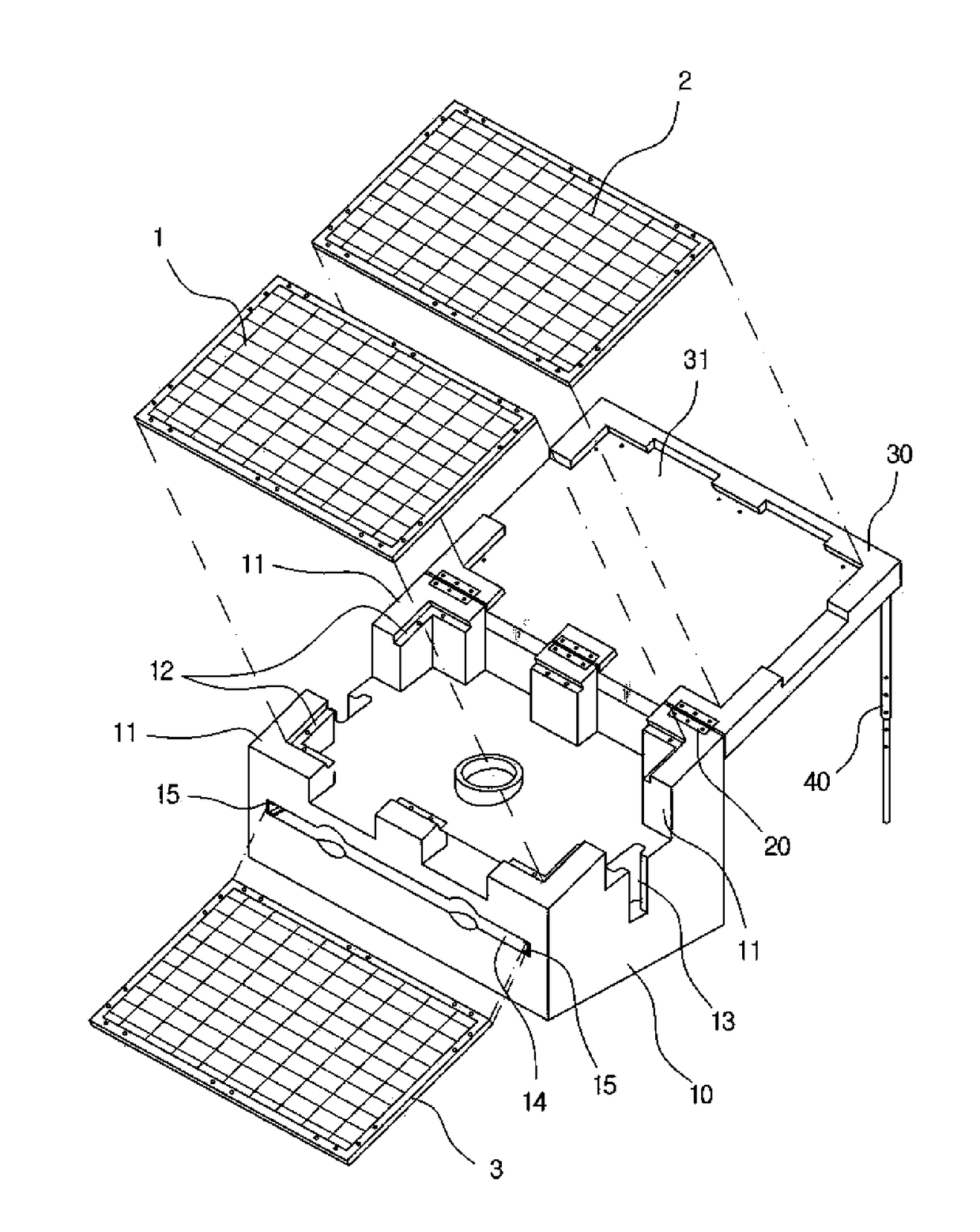 Extended photovoltaic module fixture