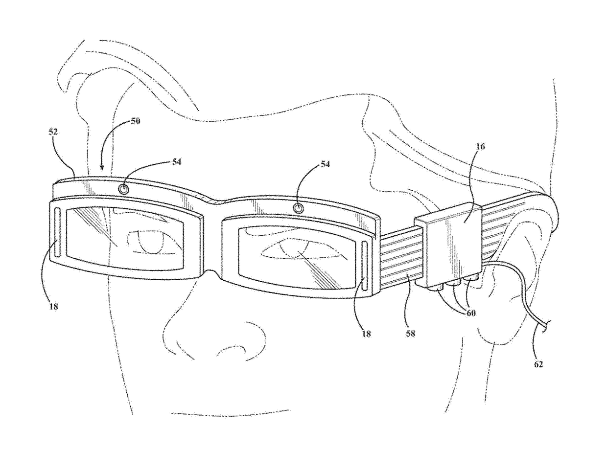 Wearable image manipulation and control system with correction for vision defects and augmentation of vision and sensing
