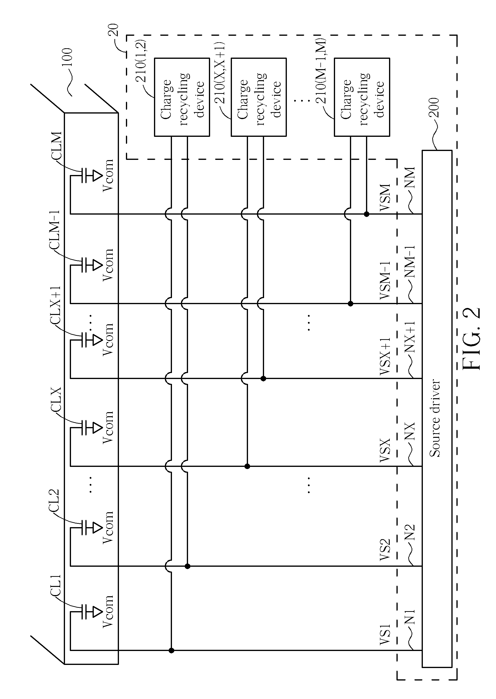 Charge recycling device and panel driving apparatus and driving method using the same