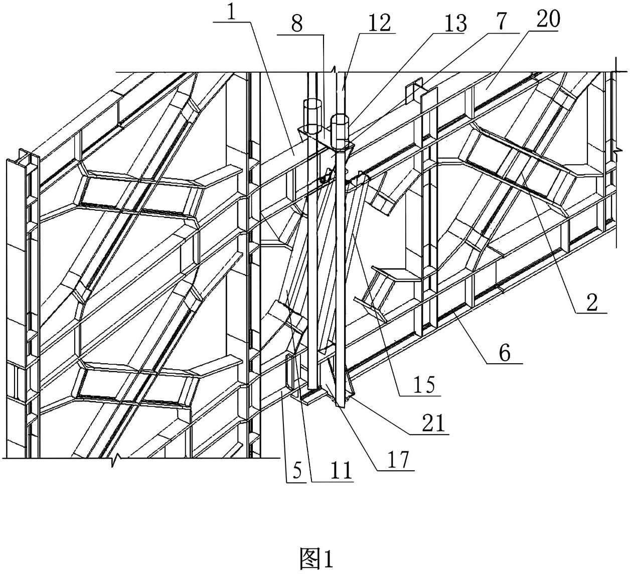 High-rise long-span door type truss integral lifting device and construction method thereof
