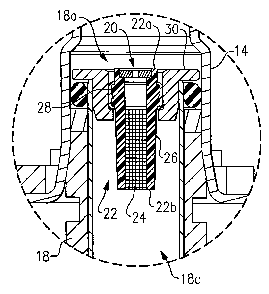 Injector fuel filter with built-in orifice for flow restriction