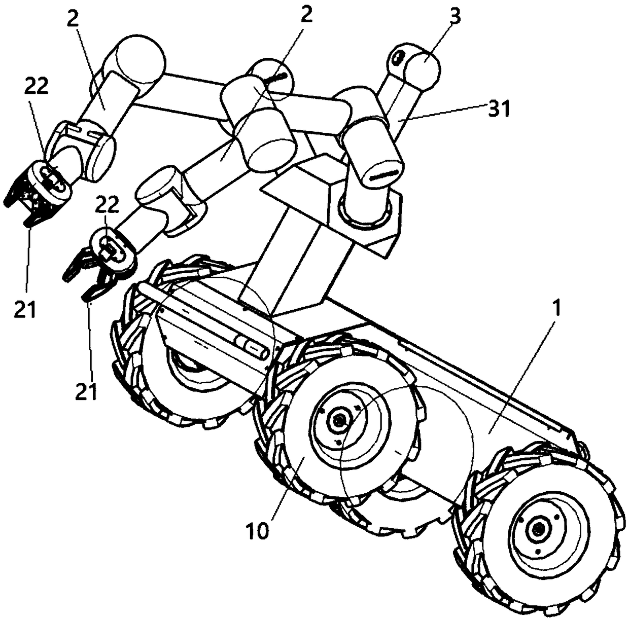 High-degree-of-freedom explosive-handling robot and control method thereof
