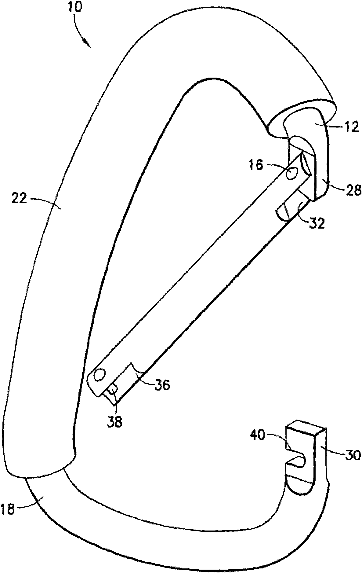 Carabiner with rubber sleeve