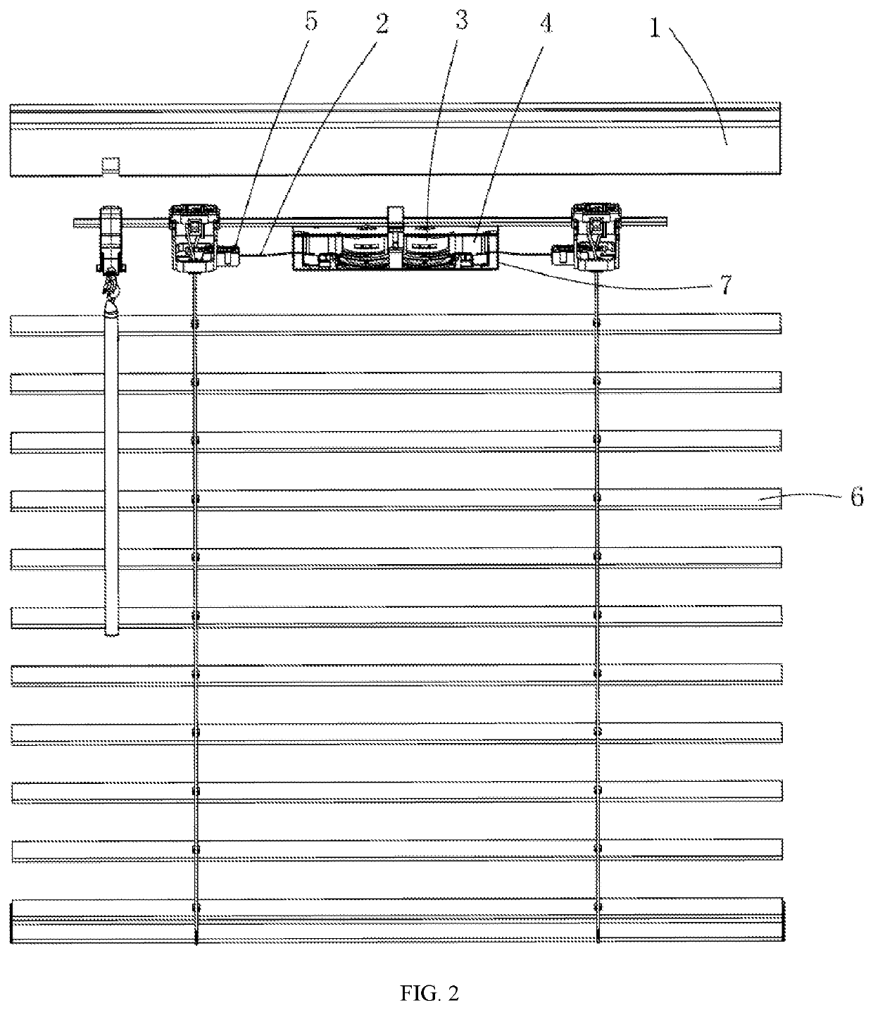 Take-up device for curtain