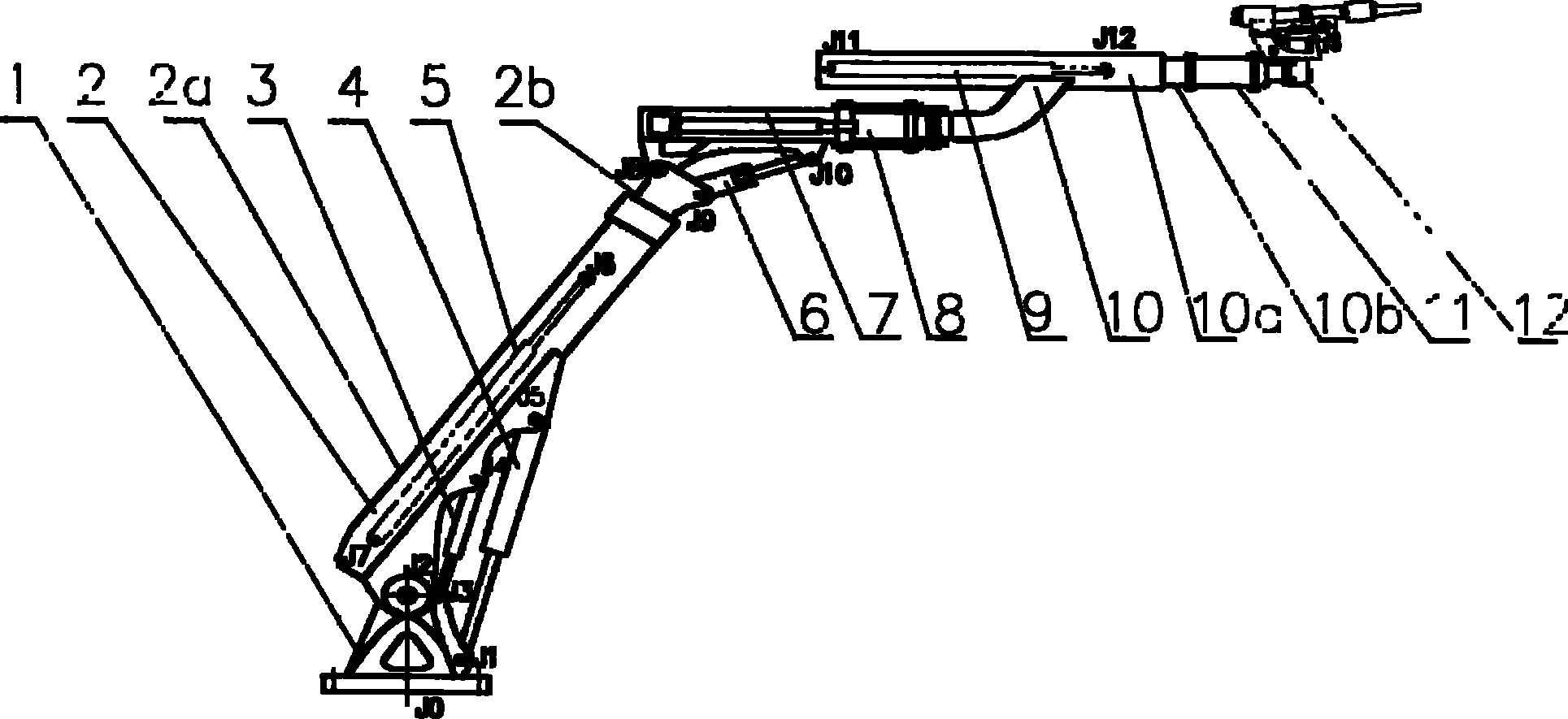 Concrete spray mechanical arm