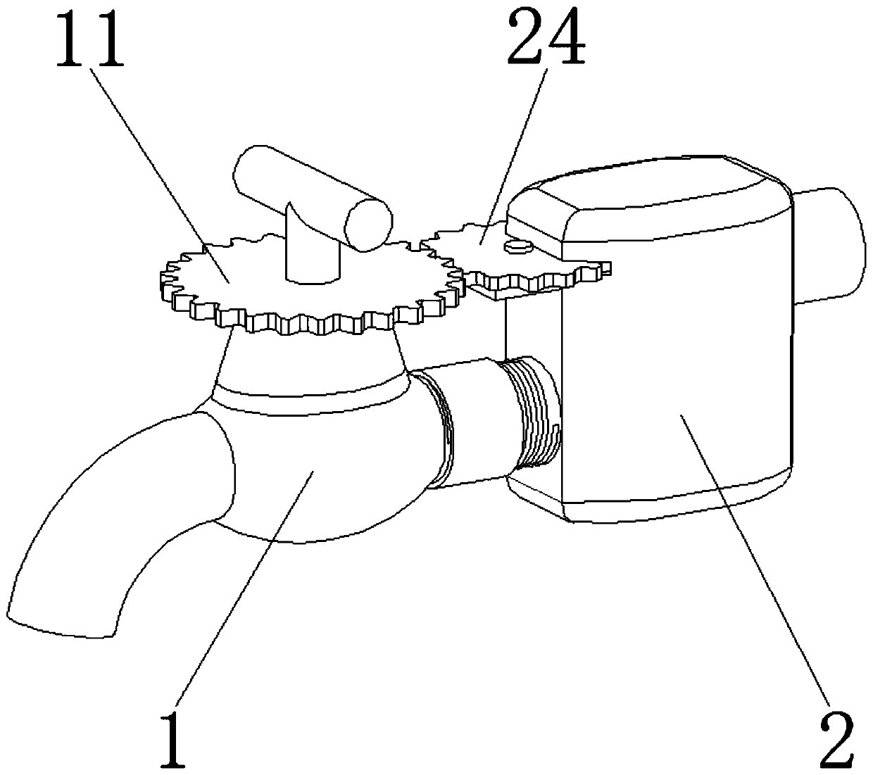 External connecting type delay faucet