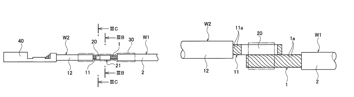 Inter-wire connection structure and method for manufacturing the same