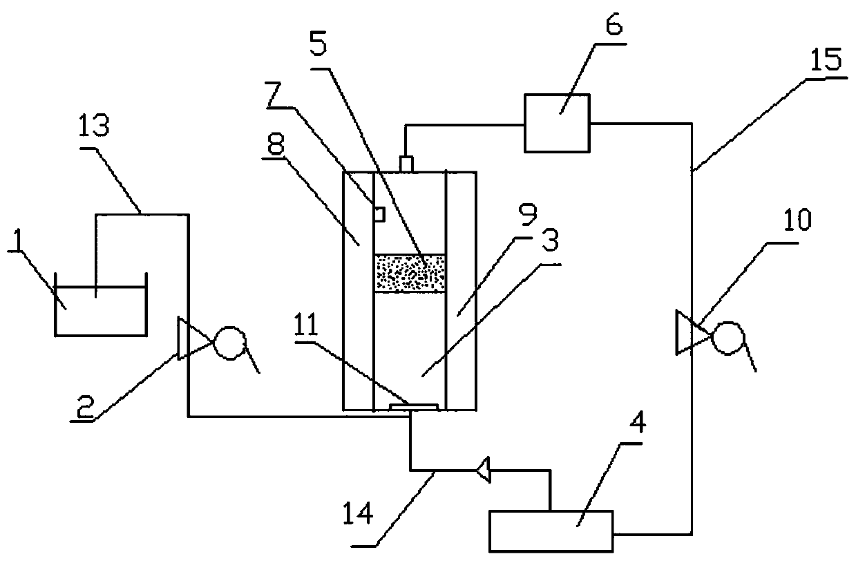 A device for removing nitrate nitrogen in resin desorption liquid and its application process