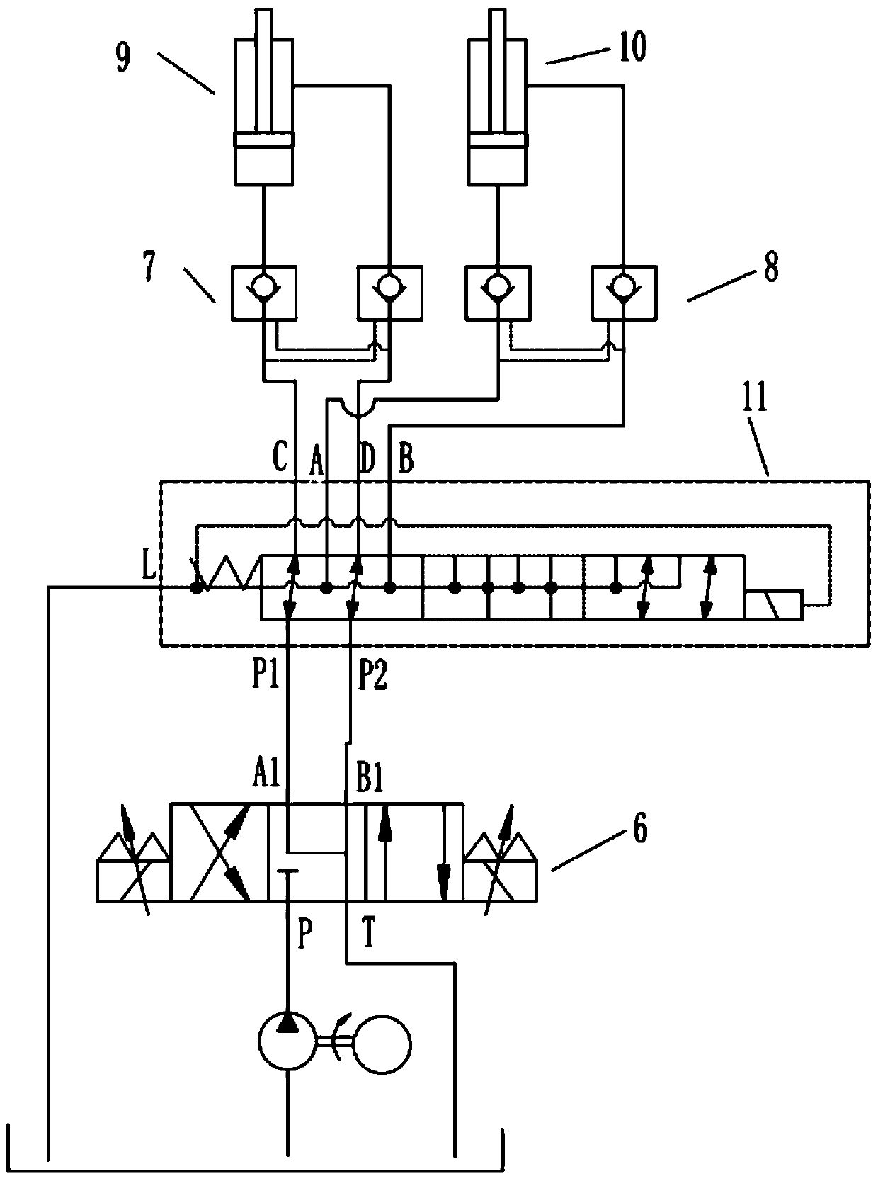 An oil distribution valve with unloading function