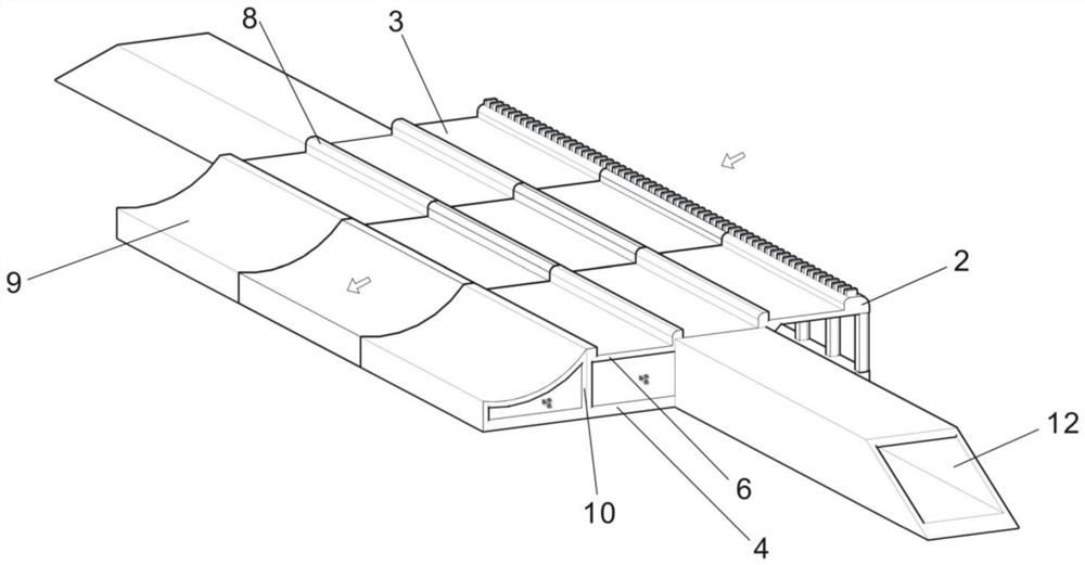 Landscape barrage giving consideration to passage and construction method