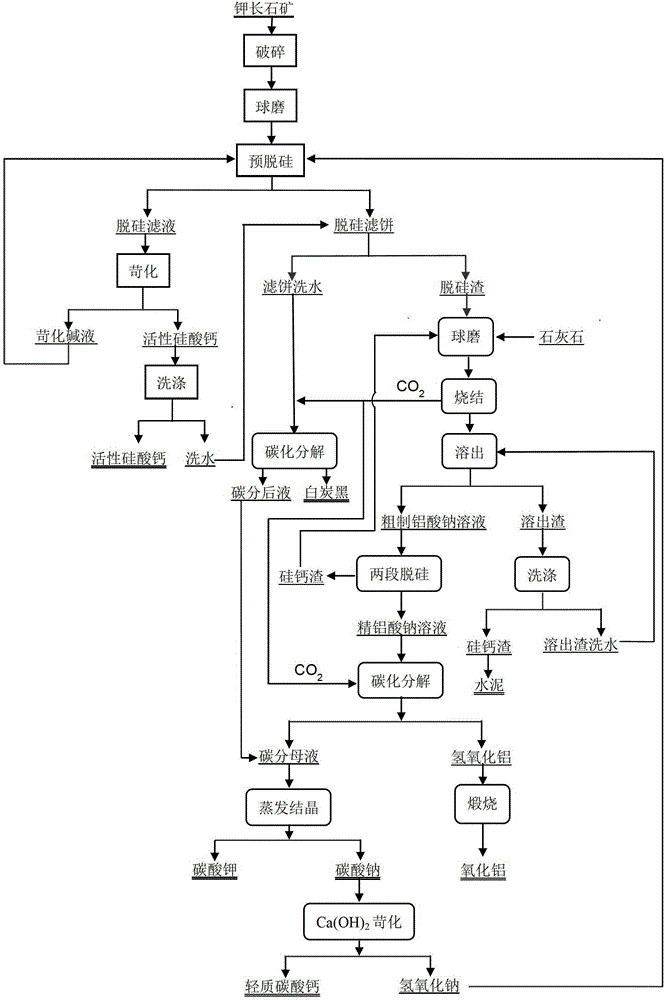 A New Process for Producing Potassium Carbonate, Sodium Carbonate and Aluminum Oxide from Potassium Feldspar