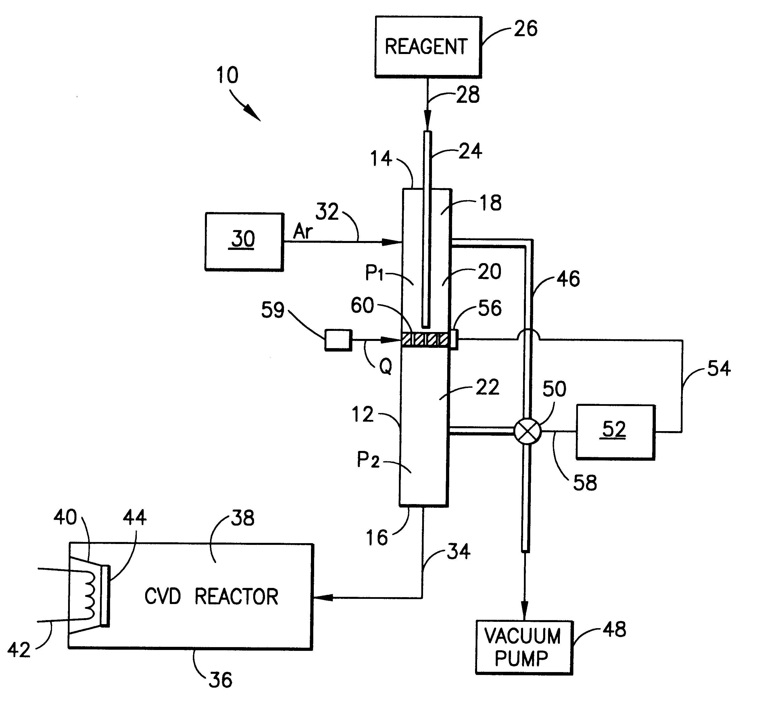 Liquid delivery system comprising upstream pressure control means