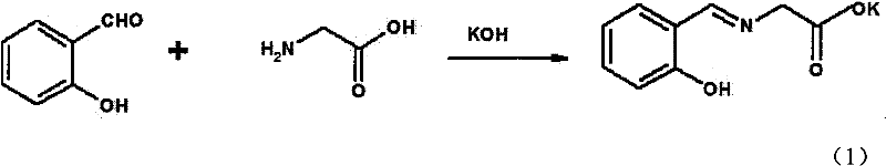 Preparation method for copper complex of glycine-salicylaldehyde Schiff base