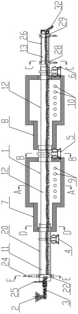 Whole-body type external-heating muffle type rotary kiln