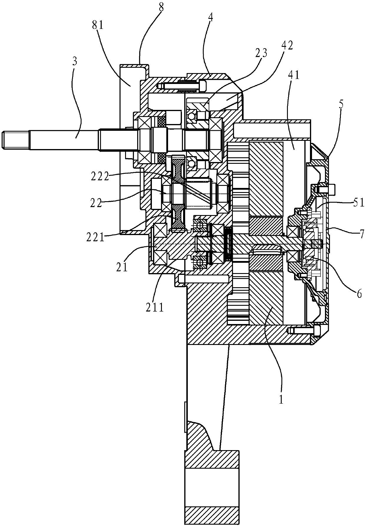 Side-hung motor of electric vehicle