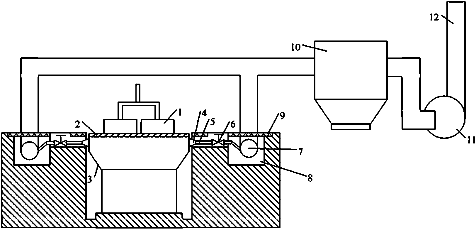 Dust recovery system of electrolyte manual cleaning workshop section