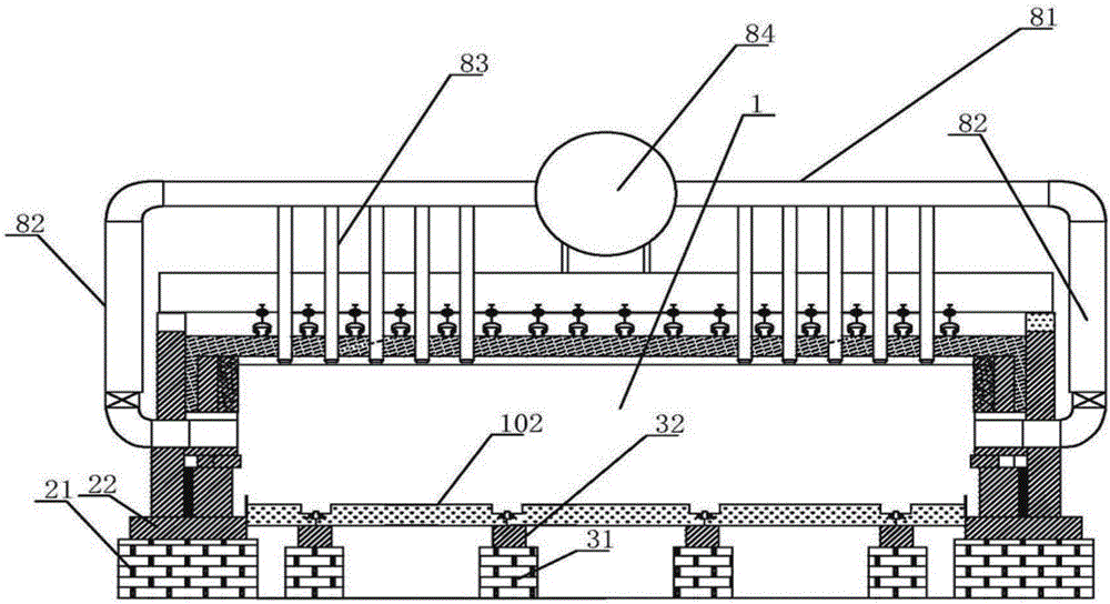 A tunnel kiln with a sand-sealed structure