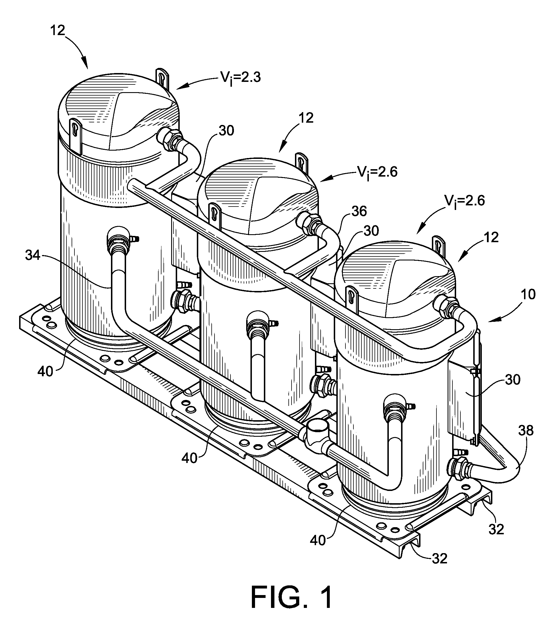 Scroll Compressors with Different Volume Indexes and Systems and Methods for Same