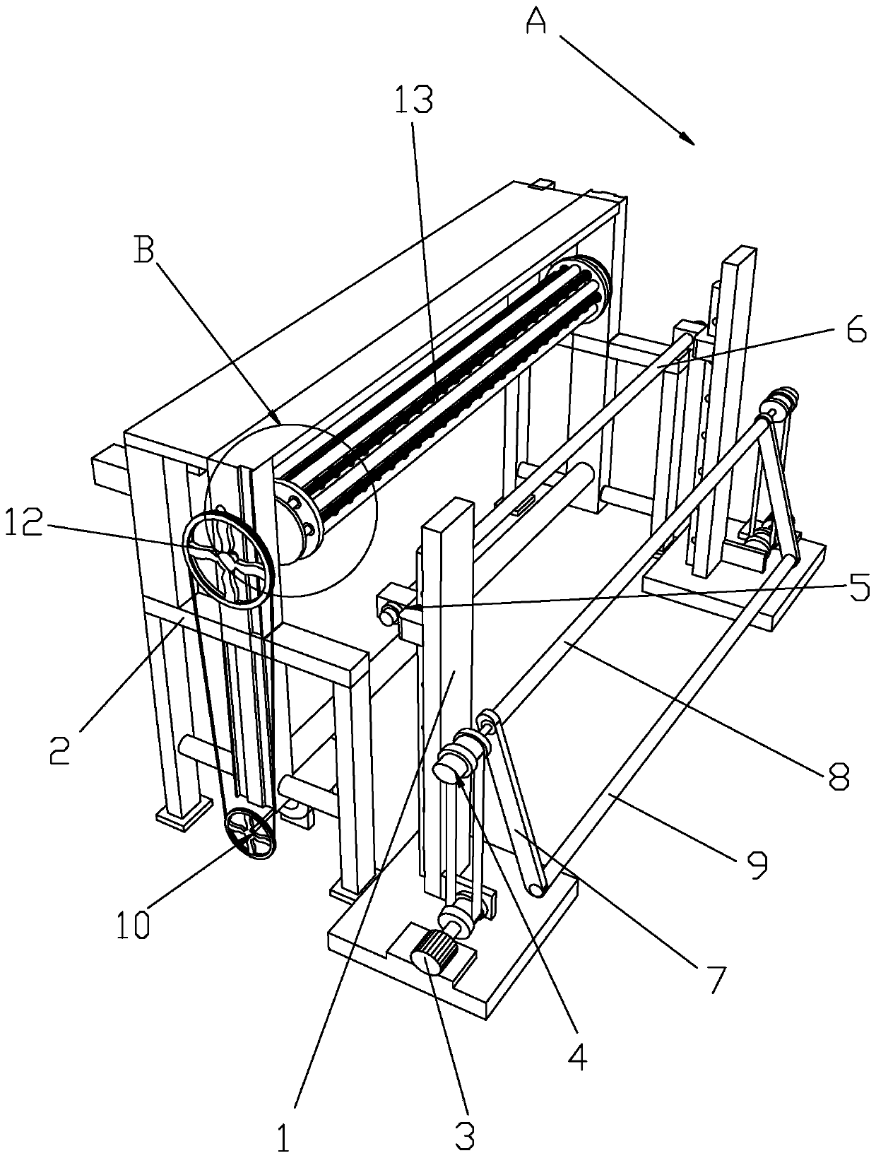 Napping machine for fabric afterfinishing