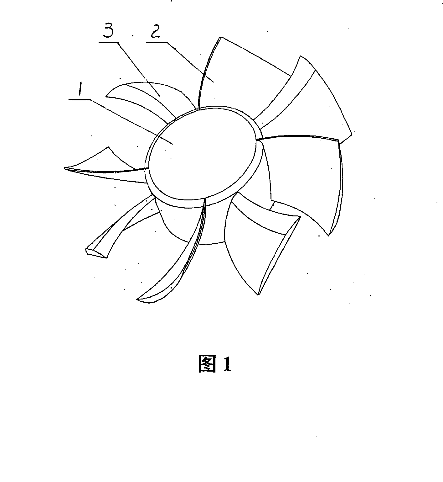 Oscillating air flow combined type fan blade with low noise