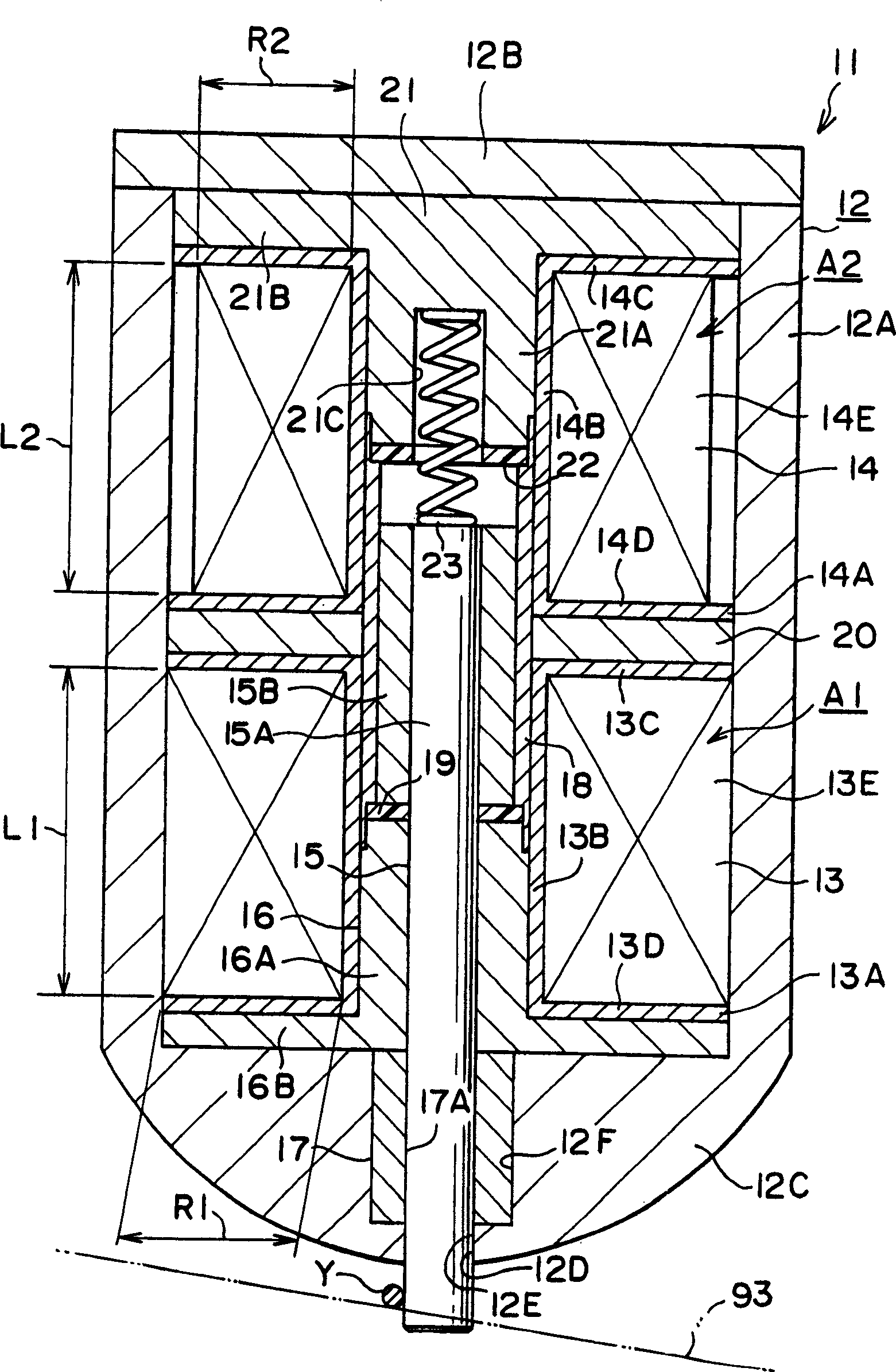 Electromagnetic driving apparatus for controlling weft-guide in loom