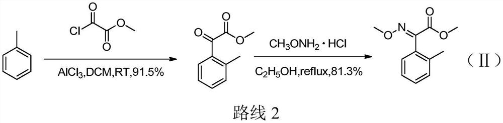 Preparation method of (E)-2-methyl-alpha-methoxyimino methyl phenylacetate and intermediate thereof