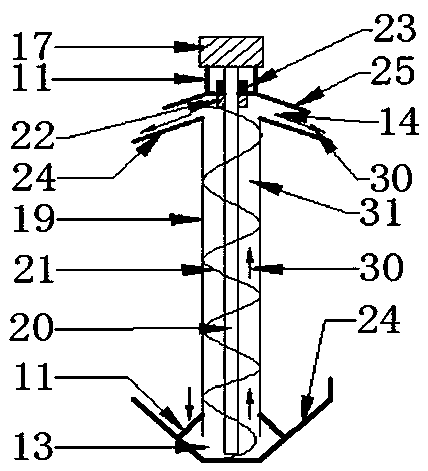 Three-return-stroke vacuum drying tower